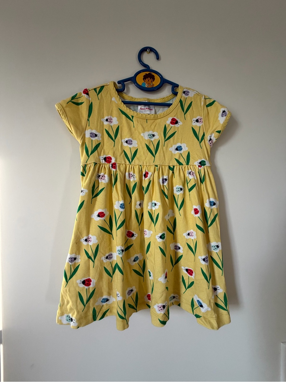 Hanna Andersson Yellow Floral Cotton Dress Girls Size 4